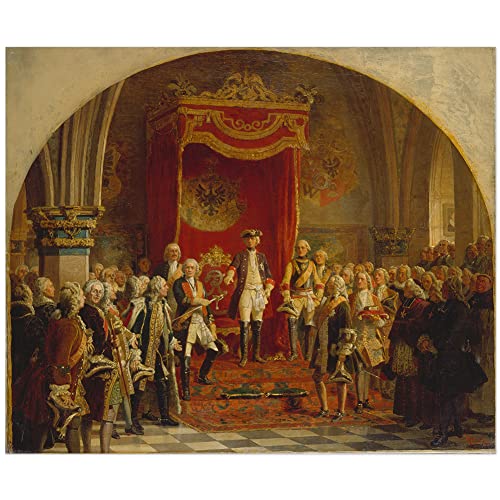 JUNIWORDS Poster, Wilhelm Camphausen, Die schlesischen Stände huldigen Friedrich dem Großen in Breslau 1741, Entwurfskizze zum Wandgemälde in der Herrscherhalle des Zeughauses, 24 x 30 cm (3000934) von JUNIWORDS