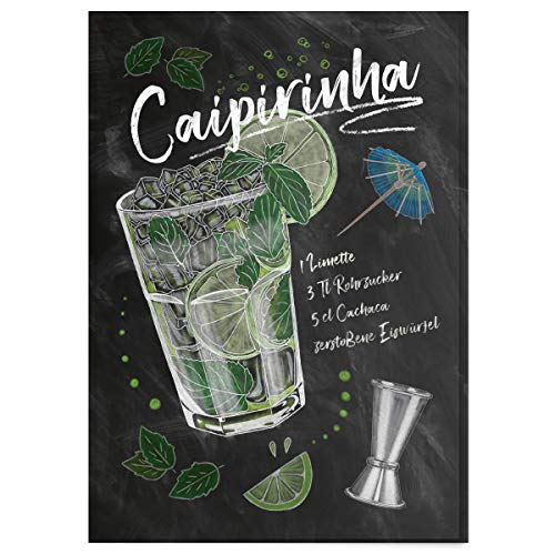 JUNIWORDS Poster mit/ohne Holzrahmen - Wähle ein Motiv - Cocktail Caipirinha - Wähle eine Größe - 30 x 40 cm (M) ohne Rahmen von JUNIWORDS