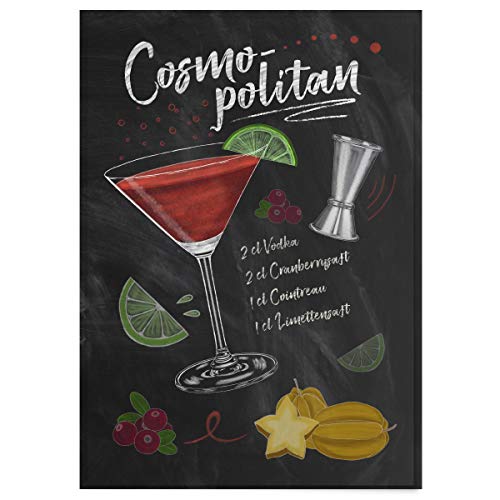 JUNIWORDS Poster mit/ohne Holzrahmen - Wähle ein Motiv - Cocktail Cosmopolitan - Wähle eine Größe - 21 x 30 cm (S) ohne Rahmen von JUNIWORDS