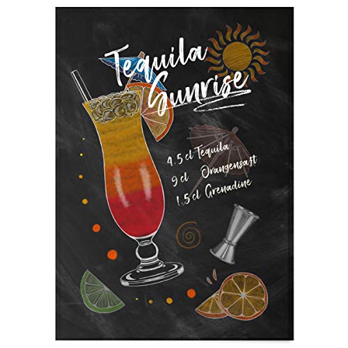 JUNIWORDS Poster mit/ohne Holzrahmen - Wähle ein Motiv - Cocktail Tequila Sunrise - Wähle eine Größe - 30 x 40 cm (M) ohne Rahmen von JUNIWORDS
