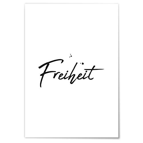 JUNIWORDS Poster mit/ohne Holzrahmen - Wähle ein Motiv - Freiheit - Wähle eine Größe - 21 x 30 cm (S) ohne Rahmen von JUNIWORDS