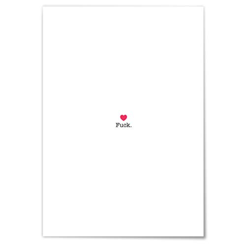 JUNIWORDS Poster mit/ohne Holzrahmen - Wähle ein Motiv - Fuck mit Herz - Wähle eine Größe - 30 x 40 cm (M) ohne Rahmen von JUNIWORDS