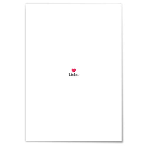 JUNIWORDS Poster mit/ohne Holzrahmen - Wähle ein Motiv - Liebe mit Herz - Wähle eine Größe - 30 x 40 cm (M) ohne Rahmen von JUNIWORDS
