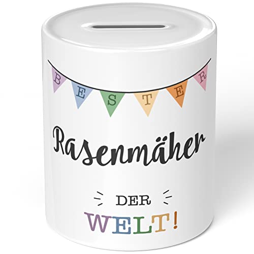 JUNIWORDS Spardose Sparbüchse, Bester Rasenmäher der Welt (5715859) von JUNIWORDS