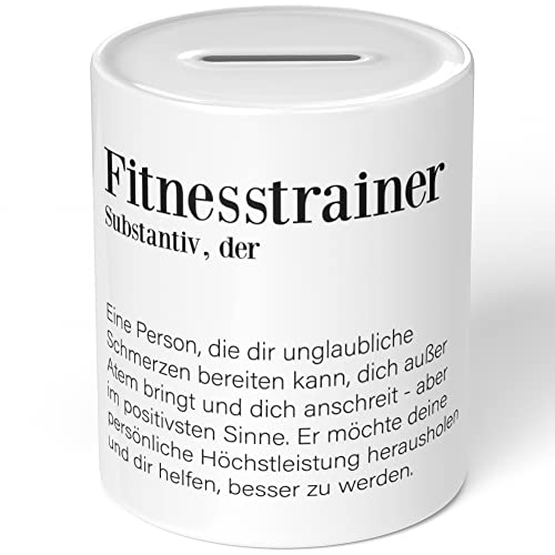 JUNIWORDS Spardose Sparbüchse, Definition: Fitnesstrainer (1004861) von JUNIWORDS