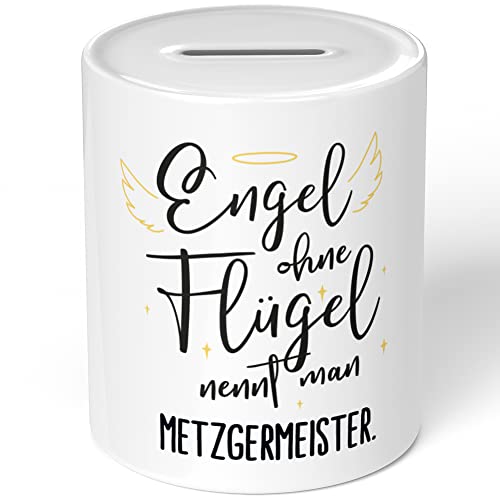 JUNIWORDS Spardose Sparbüchse, Engel ohne Flügel nennt Man Metzgermeister (5174876) von JUNIWORDS