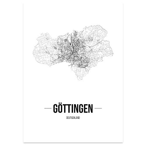 JUNIWORDS Stadtposter, Göttingen, Wähle eine Größe, 40 x 60 cm, Poster, Schrift B, Weiß von JUNIWORDS