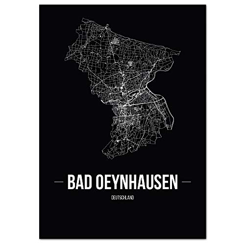 JUNIWORDS Stadtposter - Wähle Deine Stadt - Bad Oeynhausen - 30 x 40 cm Poster - Schrift B - Schwarz von JUNIWORDS