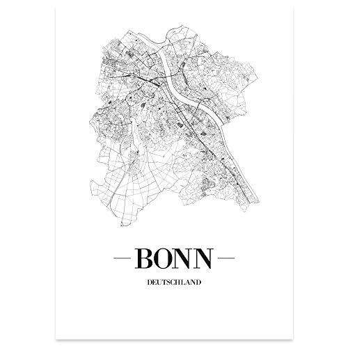 JUNIWORDS Stadtposter - Wähle Deine Stadt - Bonn - 60 x 90 cm Poster - Schrift A - Weiß von JUNIWORDS