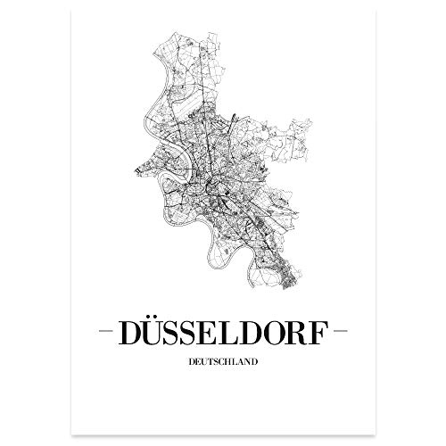 JUNIWORDS Stadtposter - Wähle Deine Stadt - Düsseldorf - 30 x 40 cm Poster - Schrift A - Weiß von JUNIWORDS