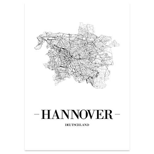 JUNIWORDS Stadtposter - Wähle Deine Stadt - Hannover - 40 x 60 cm Poster - Schrift A - Weiß von JUNIWORDS