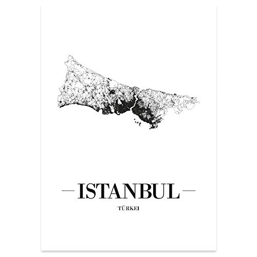 JUNIWORDS Stadtposter - Wähle Deine Stadt - Istanbul - 60 x 90 cm Poster - Schrift A - Weiß von JUNIWORDS