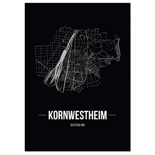 JUNIWORDS Stadtposter - Wähle Deine Stadt - Kornwestheim - 40 x 60 cm Poster - Schrift B - Schwarz von JUNIWORDS