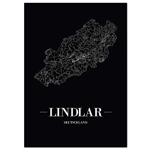 JUNIWORDS Stadtposter - Wähle Deine Stadt - Lindlar - 60 x 90 cm Poster - Schrift A - Schwarz von JUNIWORDS