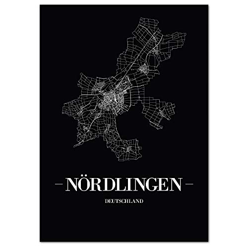 JUNIWORDS Stadtposter - Wähle Deine Stadt - Nördlingen - 40 x 60 cm Poster - Schrift A - Schwarz von JUNIWORDS