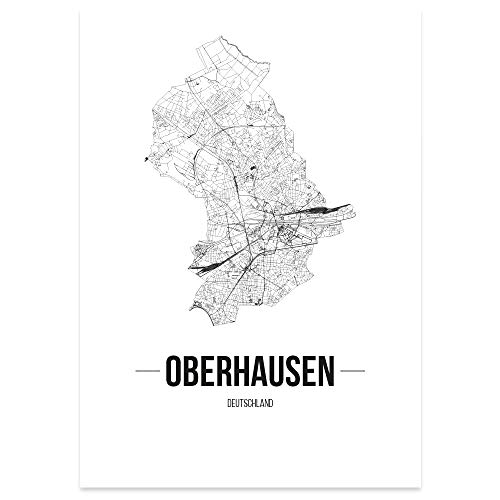 JUNIWORDS Stadtposter - Wähle Deine Stadt - Oberhausen - 60 x 90 cm Poster - Schrift B - Weiß von JUNIWORDS