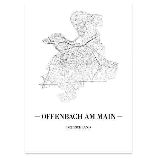 JUNIWORDS Stadtposter - Wähle Deine Stadt - Offenbach am Main - 21 x 30 cm Poster - Schrift A - Weiß von JUNIWORDS