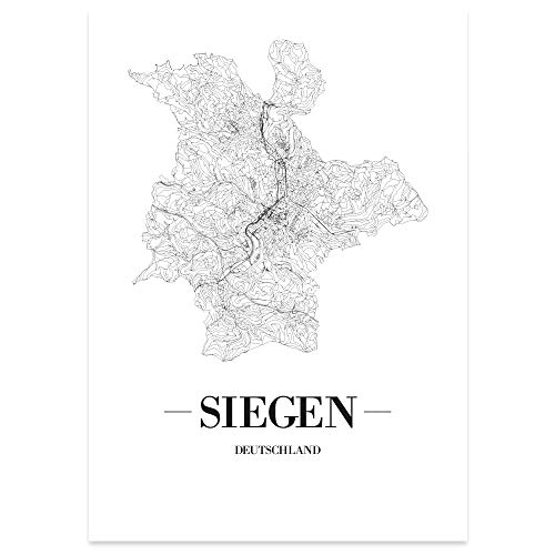 JUNIWORDS Stadtposter - Wähle Deine Stadt - Siegen - 21 x 30 cm Poster - Schrift A - Weiß von JUNIWORDS