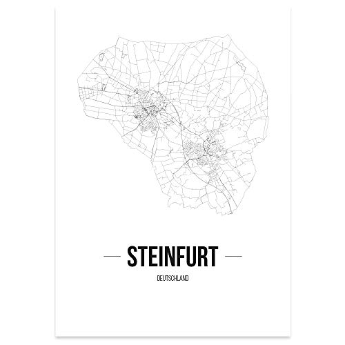 JUNIWORDS Stadtposter - Wähle Deine Stadt - Steinfurt - 30 x 40 cm Poster - Schrift B - Weiß von JUNIWORDS
