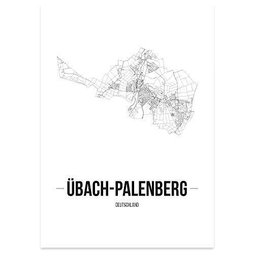 JUNIWORDS Stadtposter - Wähle Deine Stadt - Übach-Palenberg - 60 x 90 cm Poster - Schrift B - Weiß von JUNIWORDS