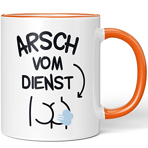 JUNIWORDS Tasse, Arsch vom Dienst, Orange (1005840) von JUNIWORDS