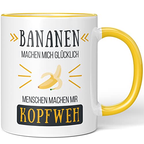 JUNIWORDS Tasse, Bananen Machen Mich glücklich Menschen Machen Mir Kopfweh, Wähle Farbe, Gelb JUNIWORDS Tasse, Bananen Machen Mich glücklich Menschen Machen Mir Kopfweh, Wähle Farbe, Gelb von JUNIWORDS