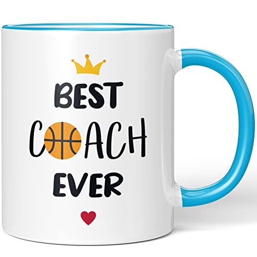 JUNIWORDS Tasse, Best basketball coach ever, Blau (1006427) von JUNIWORDS