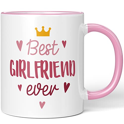 JUNIWORDS Tasse, Best GIRLFRIEND ever, Wähle Farbe, Rosa von JUNIWORDS