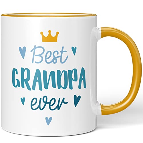 JUNIWORDS Tasse, Best GRANDPA ever, Wähle Farbe, Dunkelgelb von JUNIWORDS