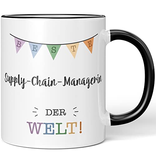 JUNIWORDS Tasse, Beste Supply-Chain-Managerin der Welt, Schwarz (5721386) von JUNIWORDS