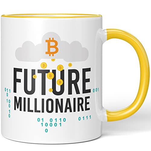 JUNIWORDS Tasse, Bitcoin FUTURE MILLIONAIRE, Gelb (1008772) von JUNIWORDS