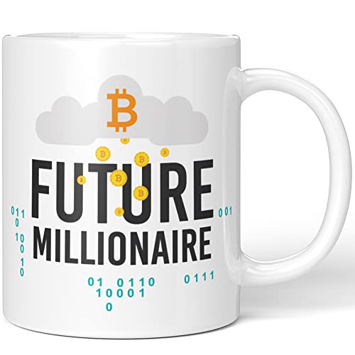 JUNIWORDS Tasse, Bitcoin FUTURE MILLIONAIRE, Weiß (1008772) von JUNIWORDS