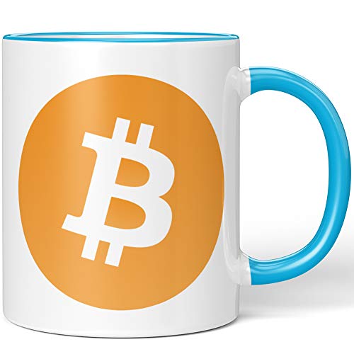 JUNIWORDS Tasse, Bitcoin Logo Symbol (1000272), Wähle Farbe, Blau von JUNIWORDS