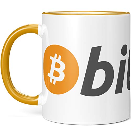 JUNIWORDS Tasse, Bitcoin Logo Symbol (1000273), Wähle Farbe, Dunkelgelb von JUNIWORDS