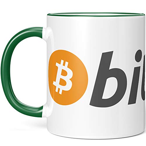 JUNIWORDS Tasse, Bitcoin Logo Symbol (1000273), Wähle Farbe, Grün von JUNIWORDS