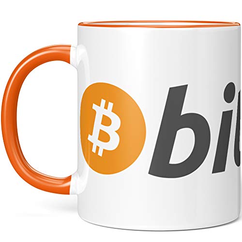 JUNIWORDS Tasse, Bitcoin Logo Symbol (1000273), Wähle Farbe, Orange von JUNIWORDS