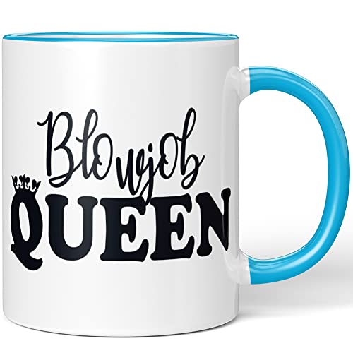 JUNIWORDS Tasse, Blowjob Queen, Wähle Farbe, Blau von JUNIWORDS