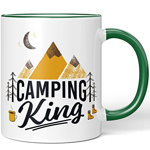 JUNIWORDS Tasse, Camping King (1001858), Wähle Farbe, Grün von JUNIWORDS