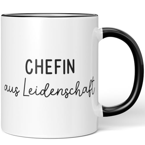 JUNIWORDS Tasse, Chefin aus Leidenschaft, Schwarz (6635368) von JUNIWORDS