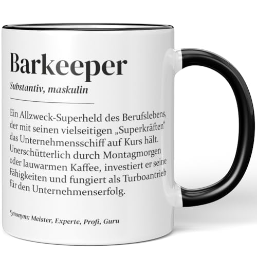 JUNIWORDS Tasse, Definition Barkeeper, Schwarz (7205531) von JUNIWORDS