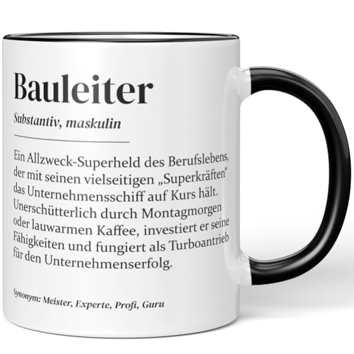 JUNIWORDS Tasse, Definition Bauleiter, Schwarz (7205705) von JUNIWORDS