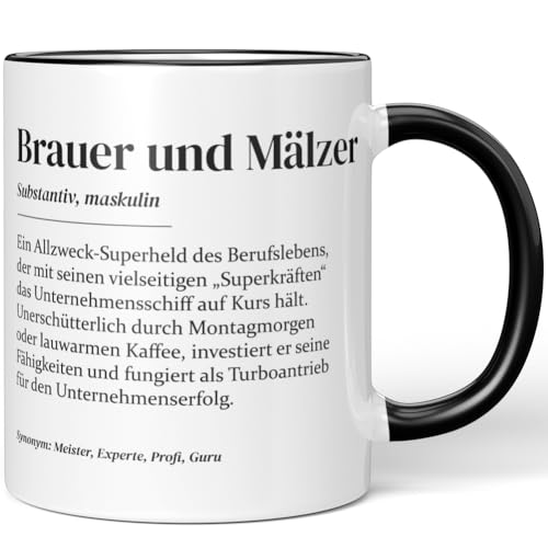 JUNIWORDS Tasse, Definition Brauer und Mälzer, Schwarz (7207757) von JUNIWORDS