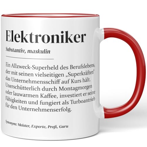 JUNIWORDS Tasse, Definition Elektroniker, Rot (7211028) von JUNIWORDS