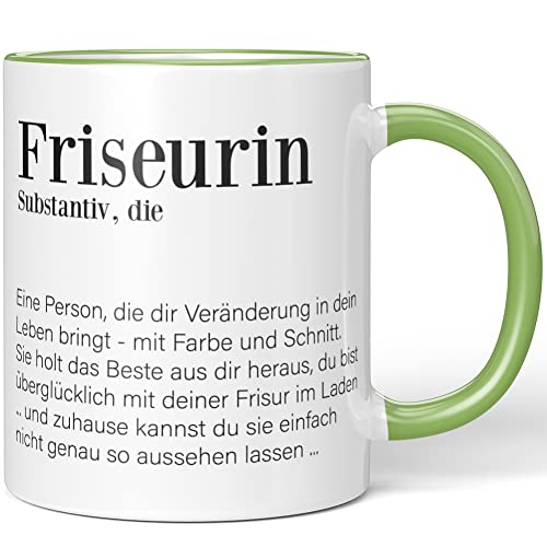 JUNIWORDS Tasse, Definition Friseurin, Hellgrün (1005187) von JUNIWORDS