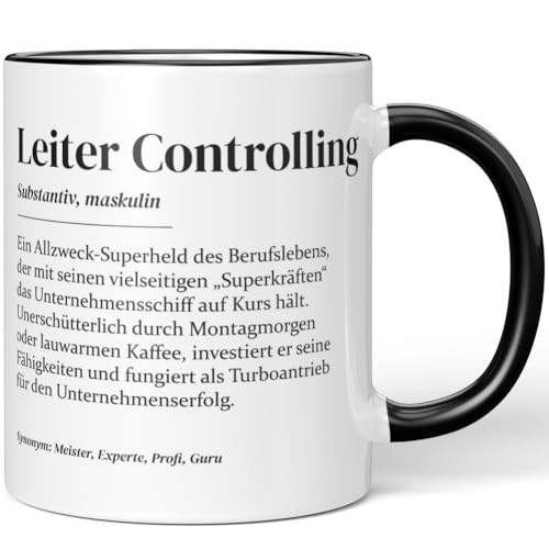 JUNIWORDS Tasse, Definition Leiter Controlling, Schwarz (7223381) von JUNIWORDS
