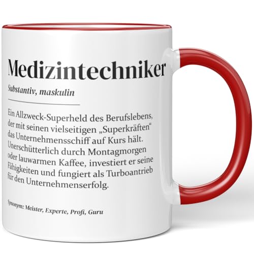 JUNIWORDS Tasse, Definition Medizintechniker, Rot (7224936) von JUNIWORDS