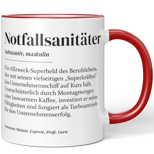 JUNIWORDS Tasse, Definition Notfallsanitäter, Rot (7227025) von JUNIWORDS