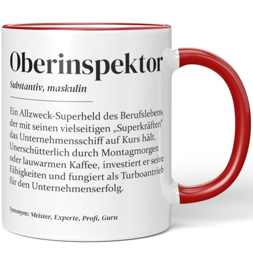 JUNIWORDS Tasse, Definition Oberinspektor, Rot (7227105) von JUNIWORDS