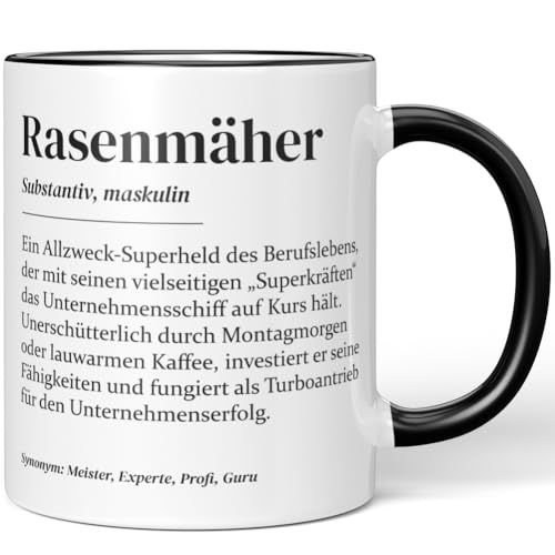 JUNIWORDS Tasse, Definition Rasenmäher, Schwarz (7230065) von JUNIWORDS