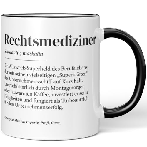 JUNIWORDS Tasse, Definition Rechtsmediziner, Schwarz (7230289) von JUNIWORDS
